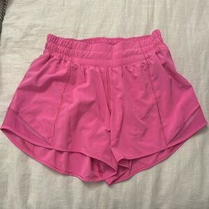 Lululemon sonic pink hotty hot shorts size 4